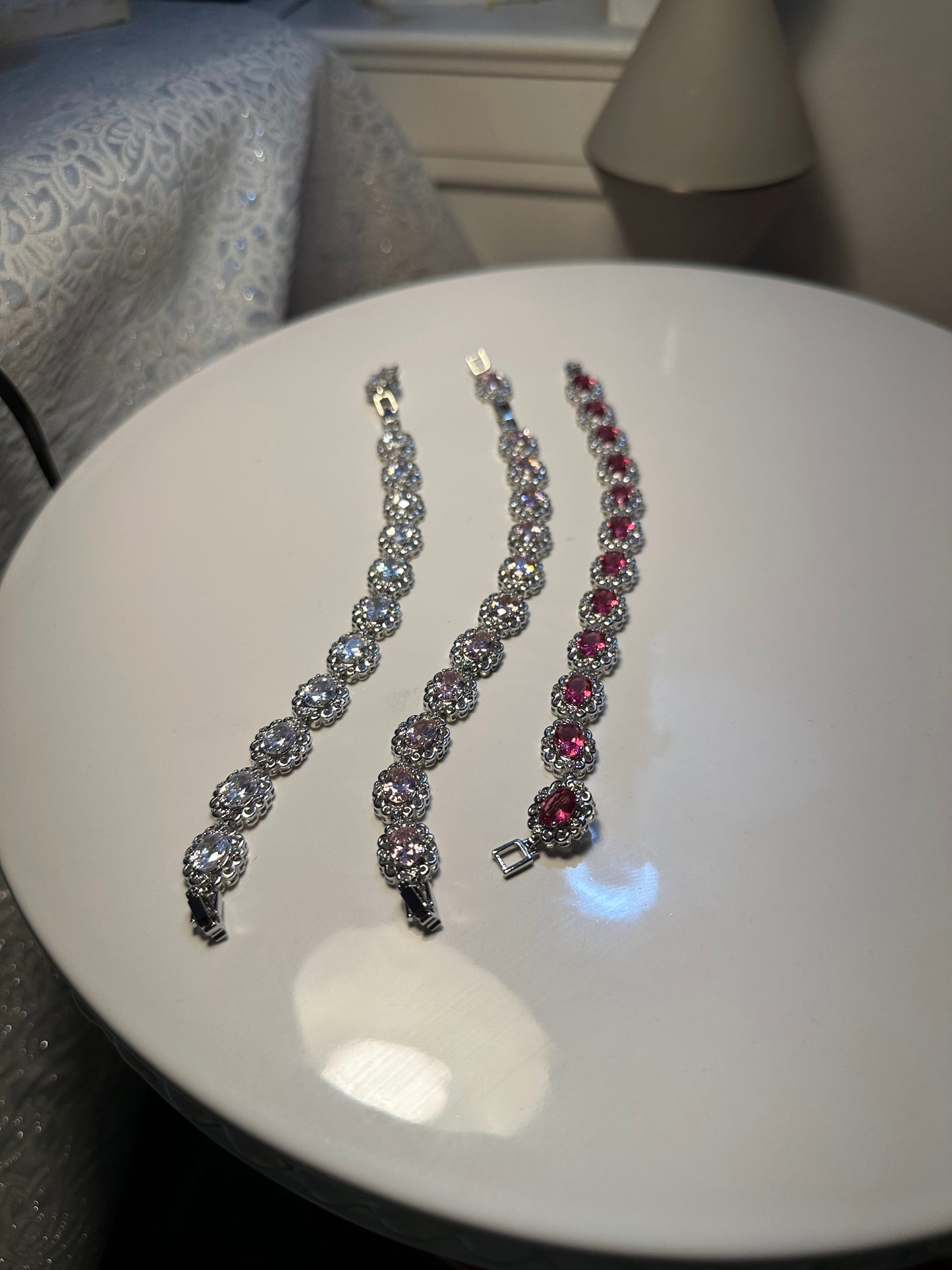 Cubic Zirconia Leaves Crystal, Diamond Bracelet